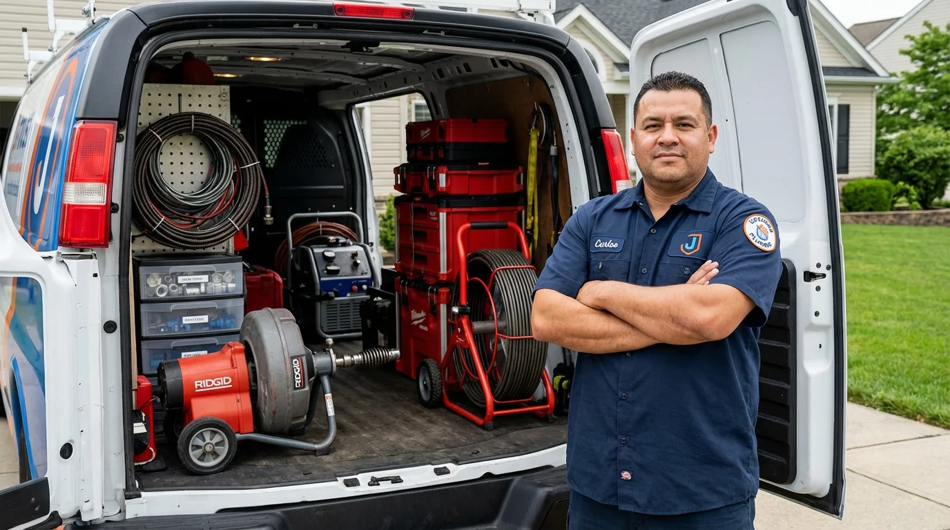 Professional drain cleaning equipment and Johns Plumbing LLC plumber in Ucon