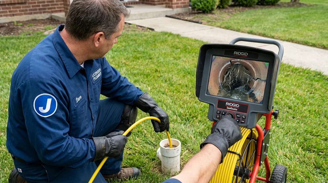 Sewer camera inspection being performed by Johns Plumbing LLC in Ucon